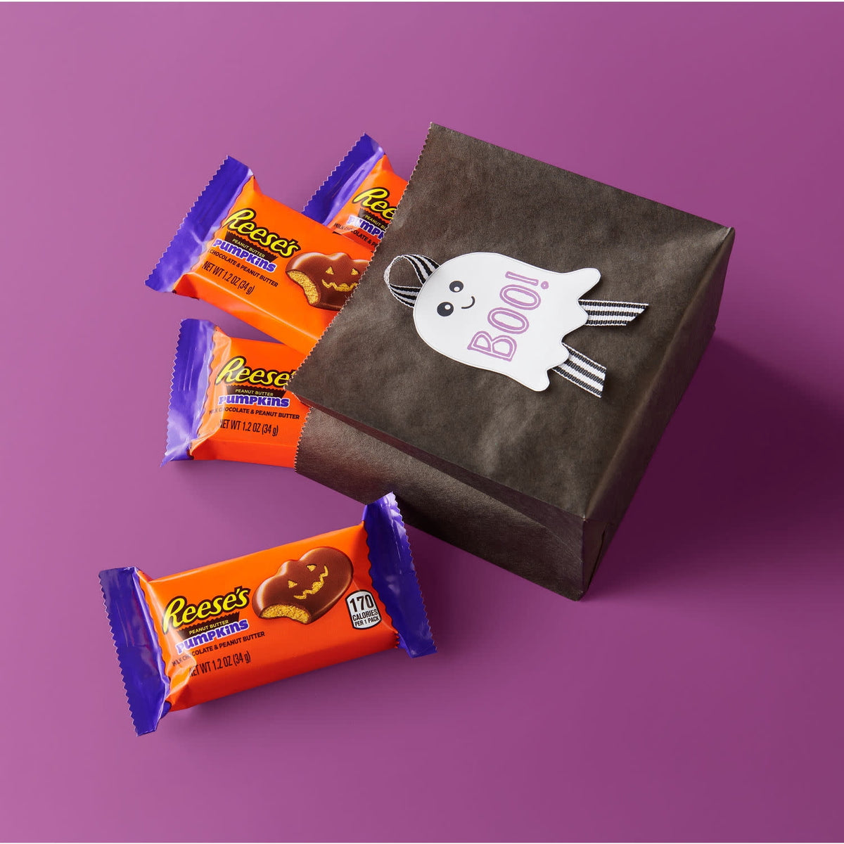 Reese's Milk Chocolate Peanut Butter Pumpkins, Halloween Candy Packs, 1.2 oz (6 Count)