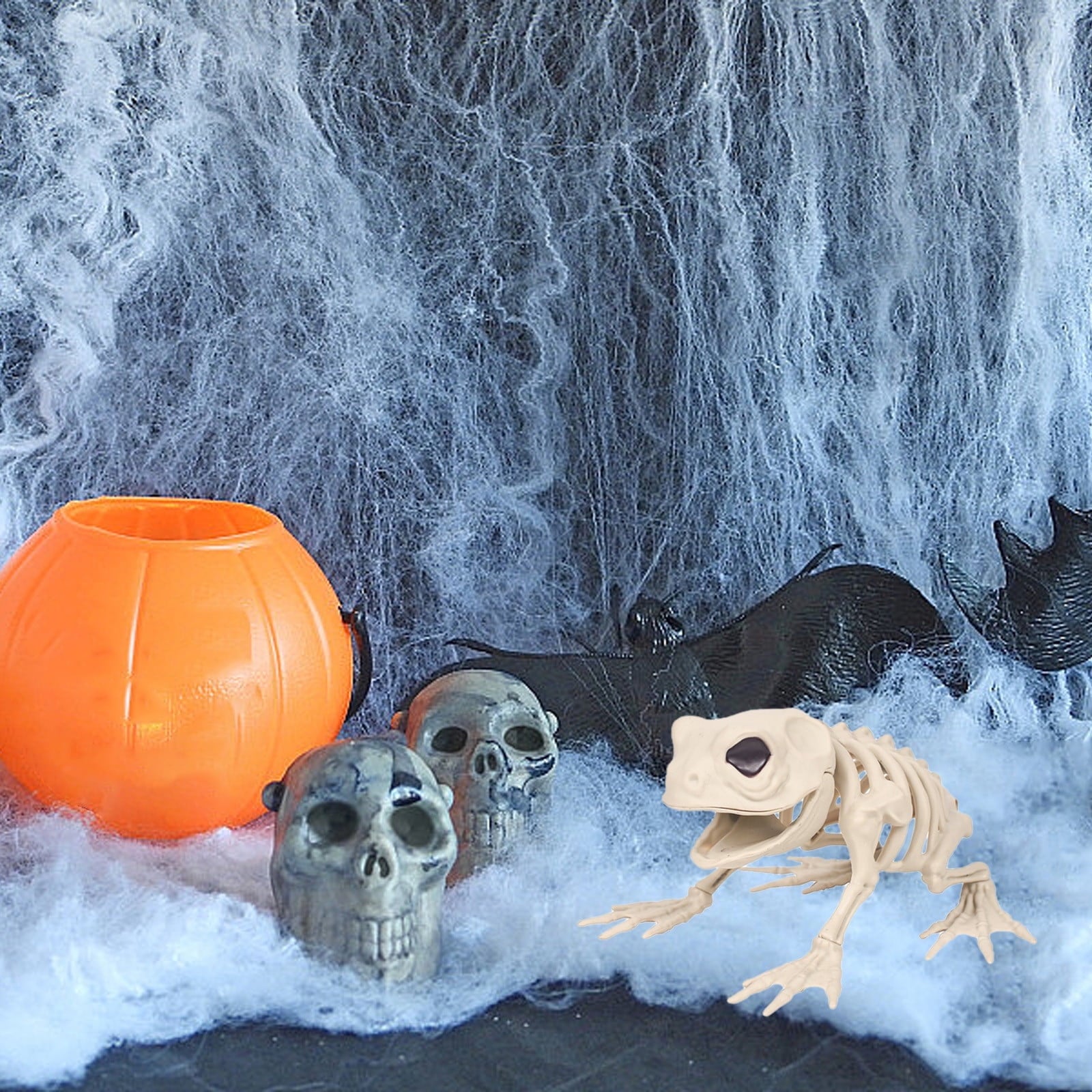 amlbb Halloween Decoration Halloween Skeleton Horror Decorations Simulation Animals Skeleton Ornaments Bar Decoration Frogs Skeleton on Clearance
