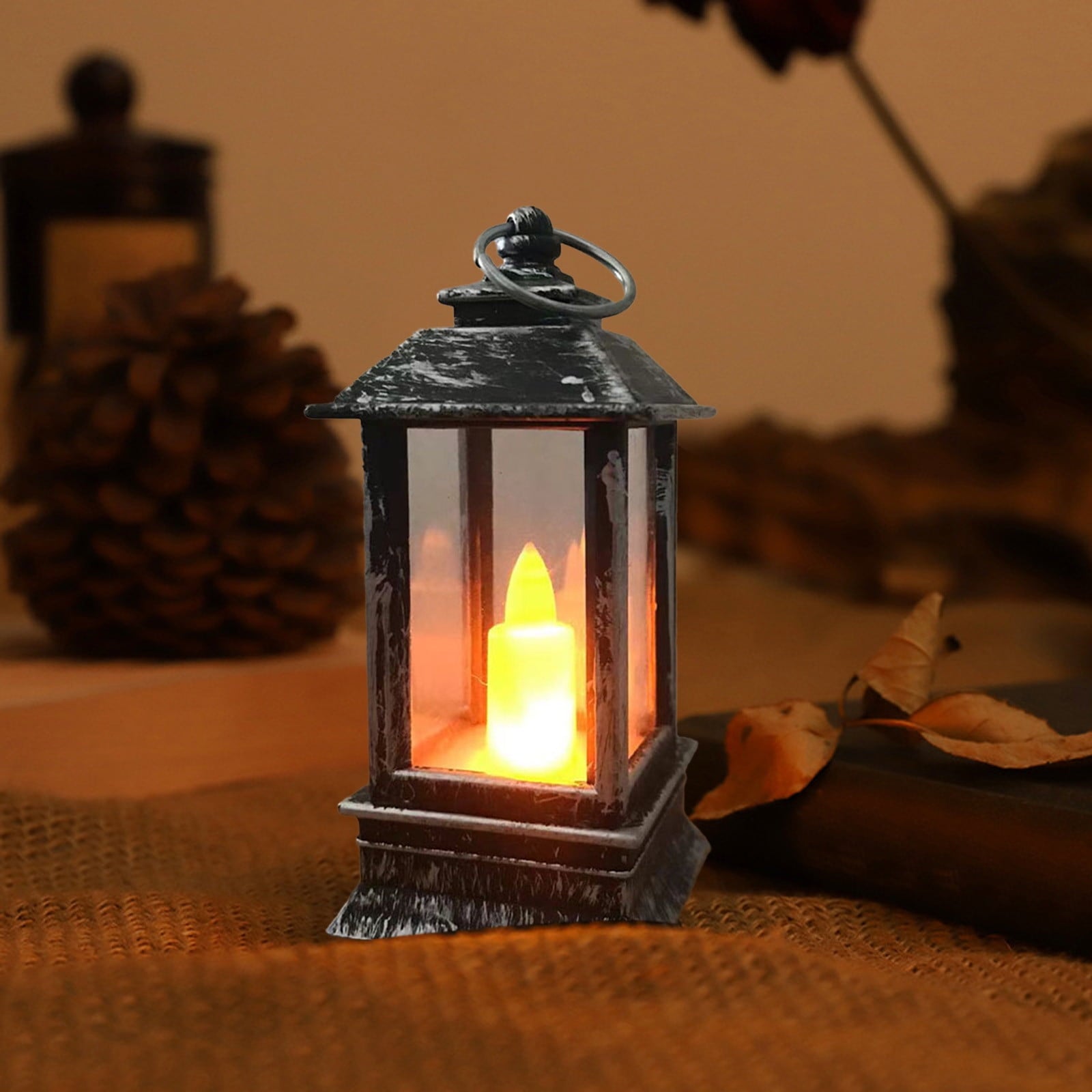 Vintage Lantern Decorative LED Flameless Candle, Hanging Lantern Portable Led Lantern for Indoor Outdoor Garden Yard Home Decor