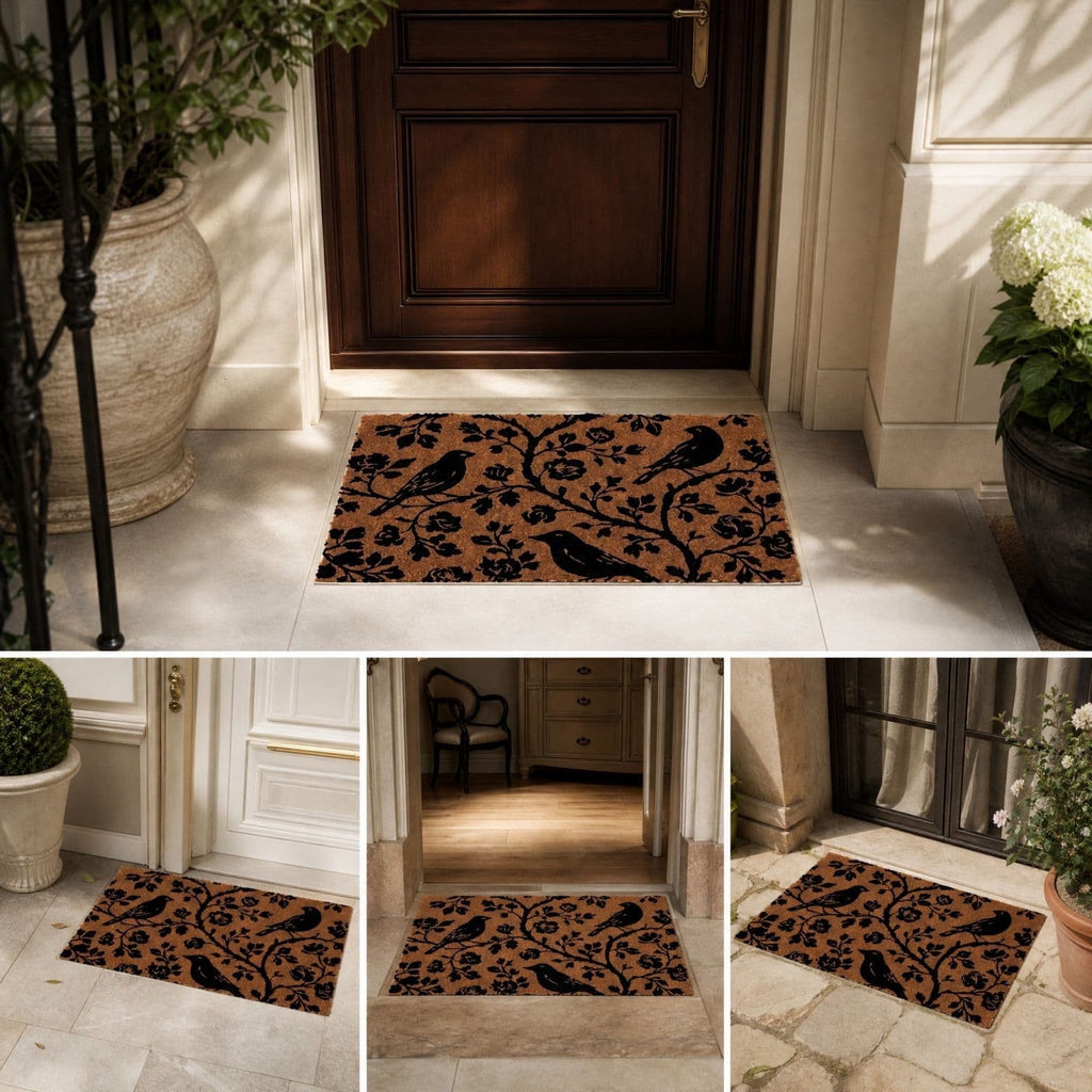 Patriotic Door Mat 4th of July Bow Flag Floor Doormats Independence Day Star Welcome Non Slip Mats for Front Porch Decor 16*24in Black