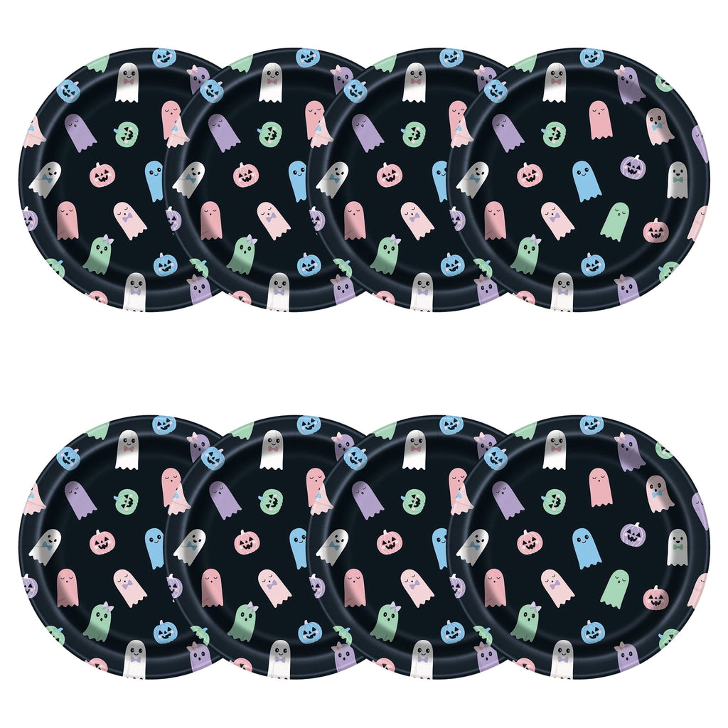 Cute Ghosts Disposable Paper Plates, Multicolor, 8.5", 8 Count, Halloween by Way To Celebrate