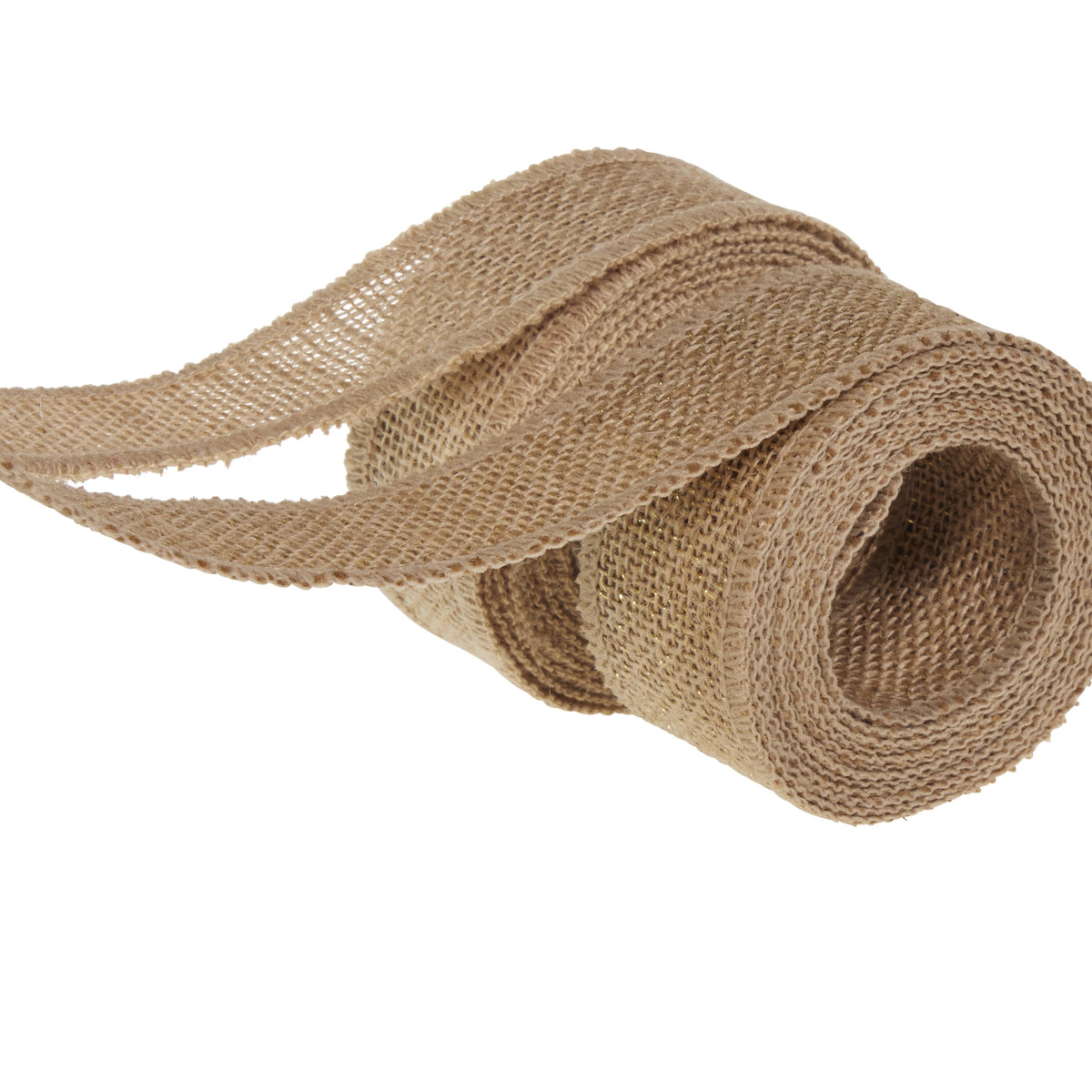 Love, Laugh, Craft Burlap Ribbon Set, 1.5"W x 3-Yds, Natural/White Stripe