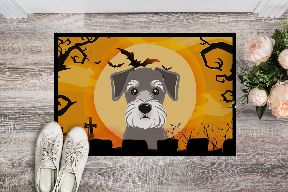 Caroline's Treasures BB1764JMAT Halloween Schnauzer Door Mat, Indoor Rug or Outdoor Welcome Mat 24x36 Doormat , 36"L x