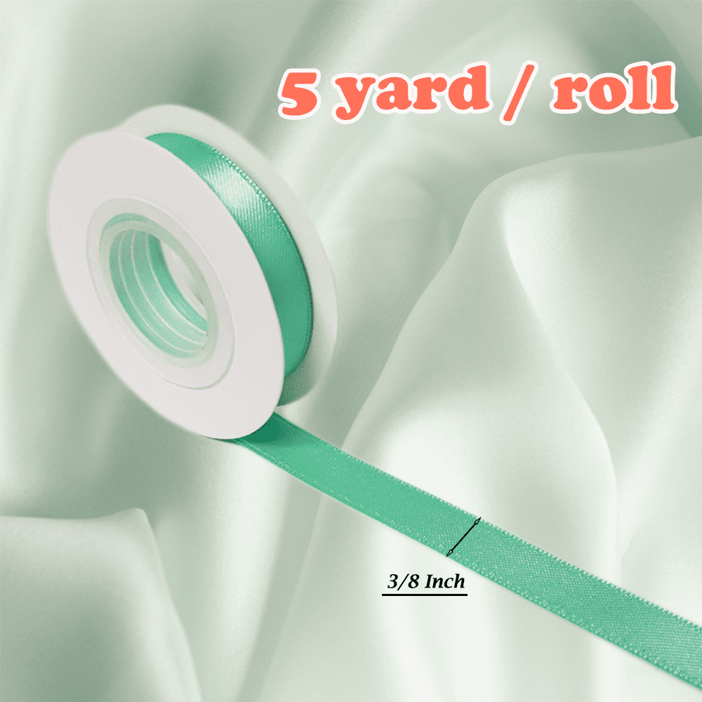 Yarniss Satin Ribbon Roll, 3/8 Inch, Double Faced Polyester, 20 Rolls, 100 Yards, for Crafts & Gift Wrapping