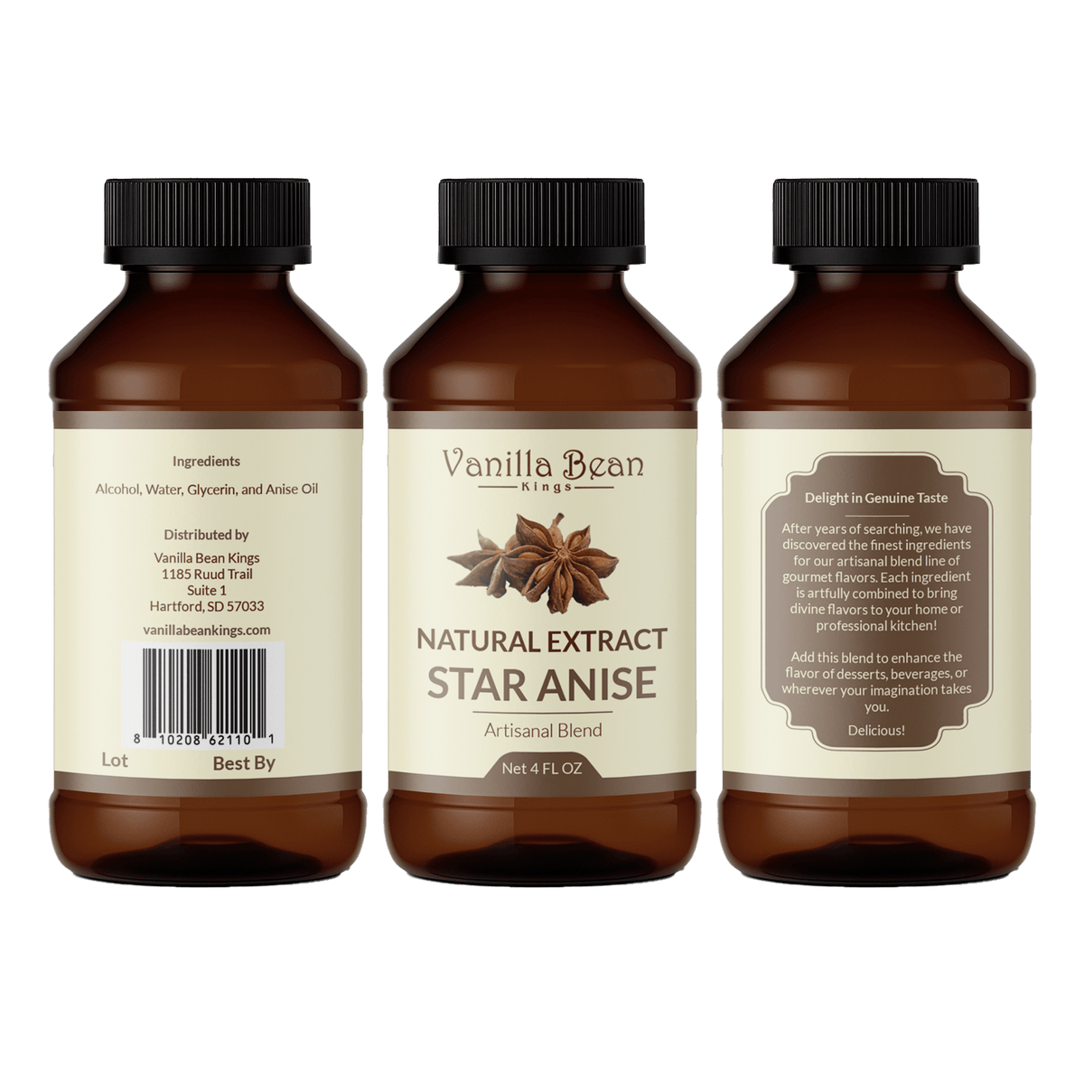Pure Star Anise Extract for Baking and Flavoring - 4 OZ - Natural Flavors for Baked Goods, Desserts, & Cooking