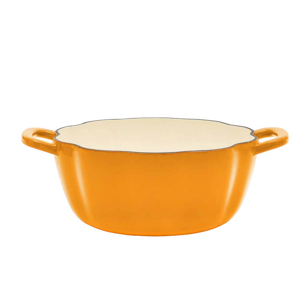 The Pioneer Woman 3.5-Quart Pumpkin Enameled Cast Iron Dutch Oven, Linen
