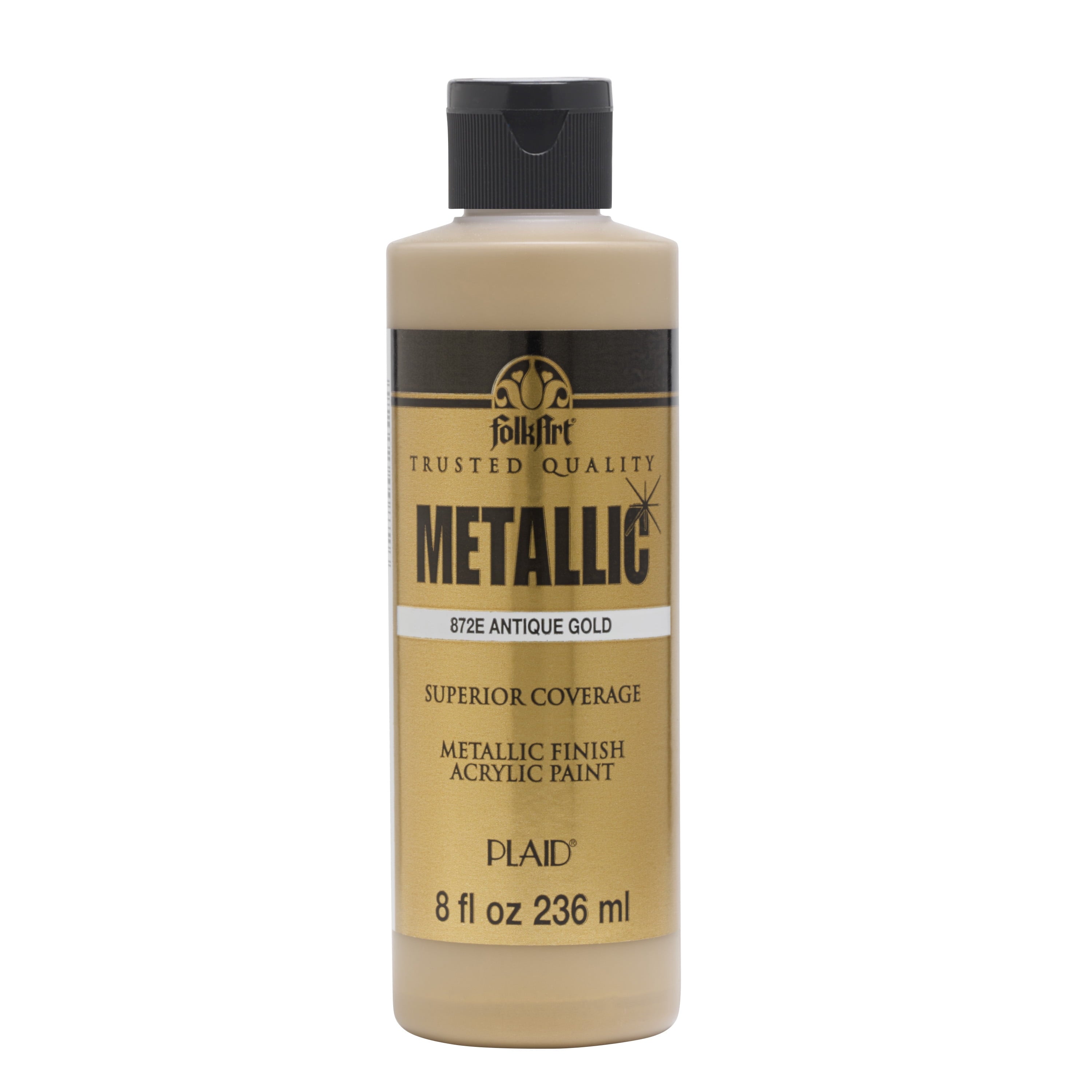 FolkArt Metallic Acrylic Craft Paint, Metallic Finish, Antique Gold, 8 fl oz