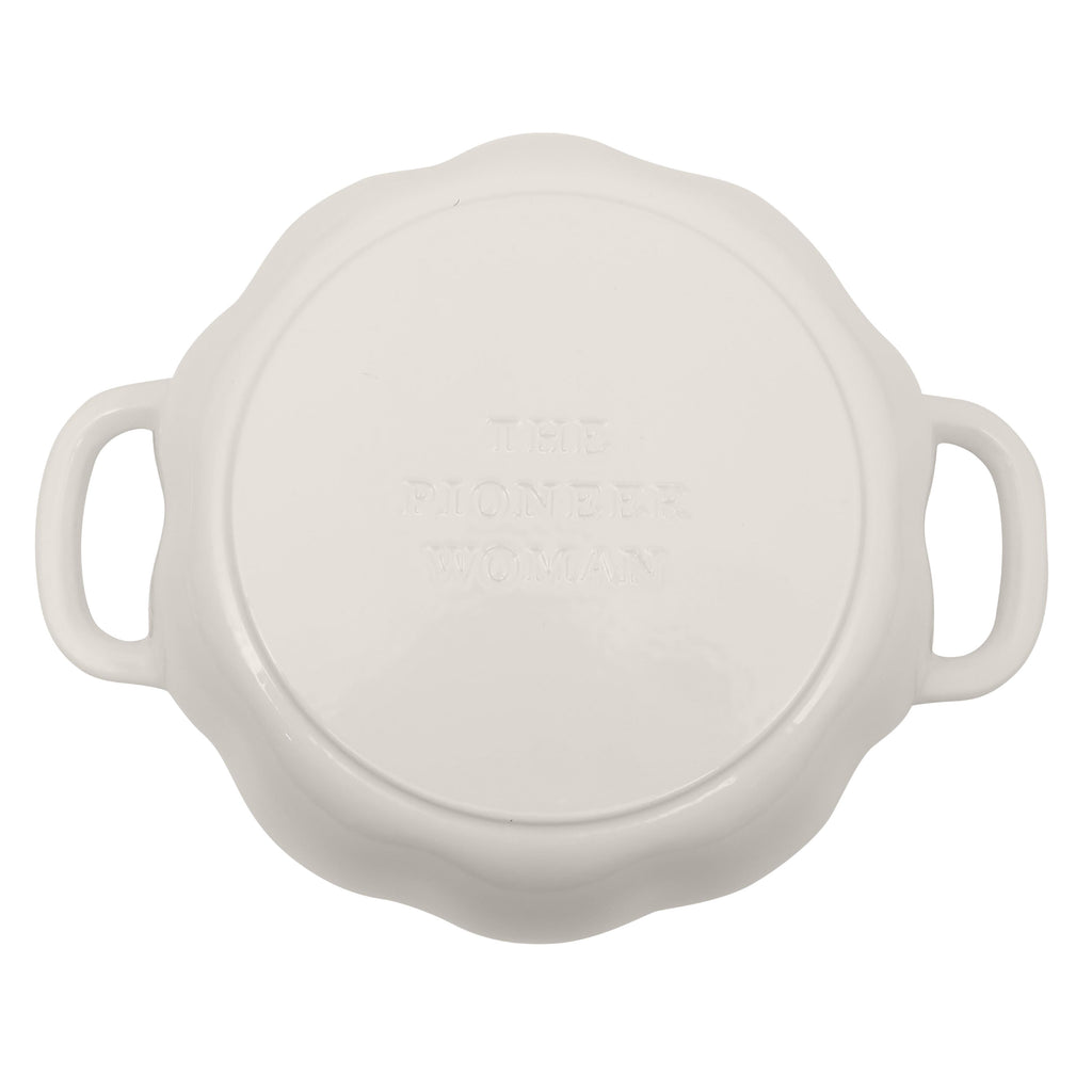 The Pioneer Woman 3.5-Quart Pumpkin Enameled Cast Iron Dutch Oven, Linen