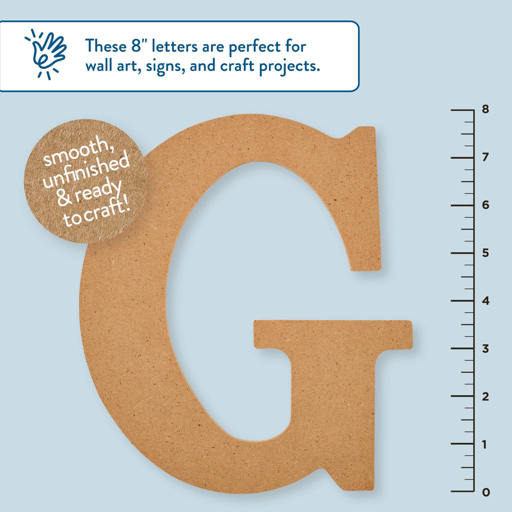 Hello Hobby Surfaces Unfinished Wood MDF Letter A, 8 in