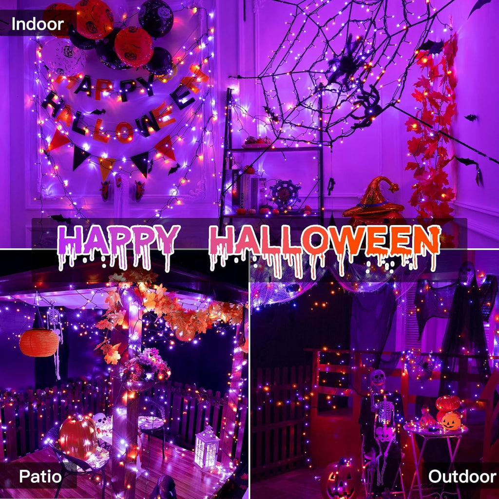 66FT 200 LED Halloween Lights, Halloween Lights Outdoor with 8 Lighting Modes, Waterproof Halloween String Lights for Christmas Outdoor Party Yard Garden Decoration