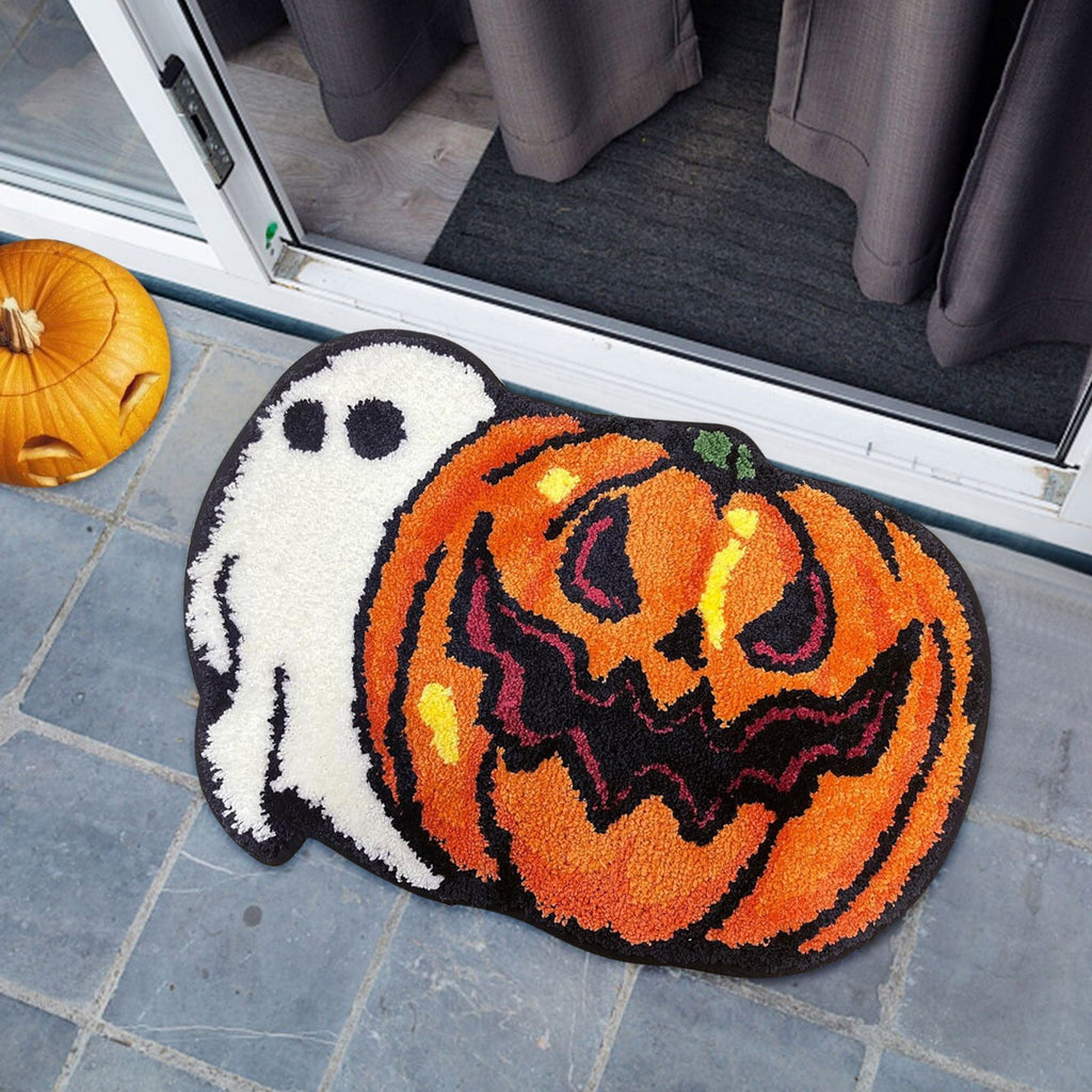 Stijggn Halloween Kitchen Rugs Halloween Mat Halloween Decorations Doormat, Welcome Mats for Front Door,Spooky Outdoor Mats for Front Door, Living Room, Bedroom, K-ids' Room