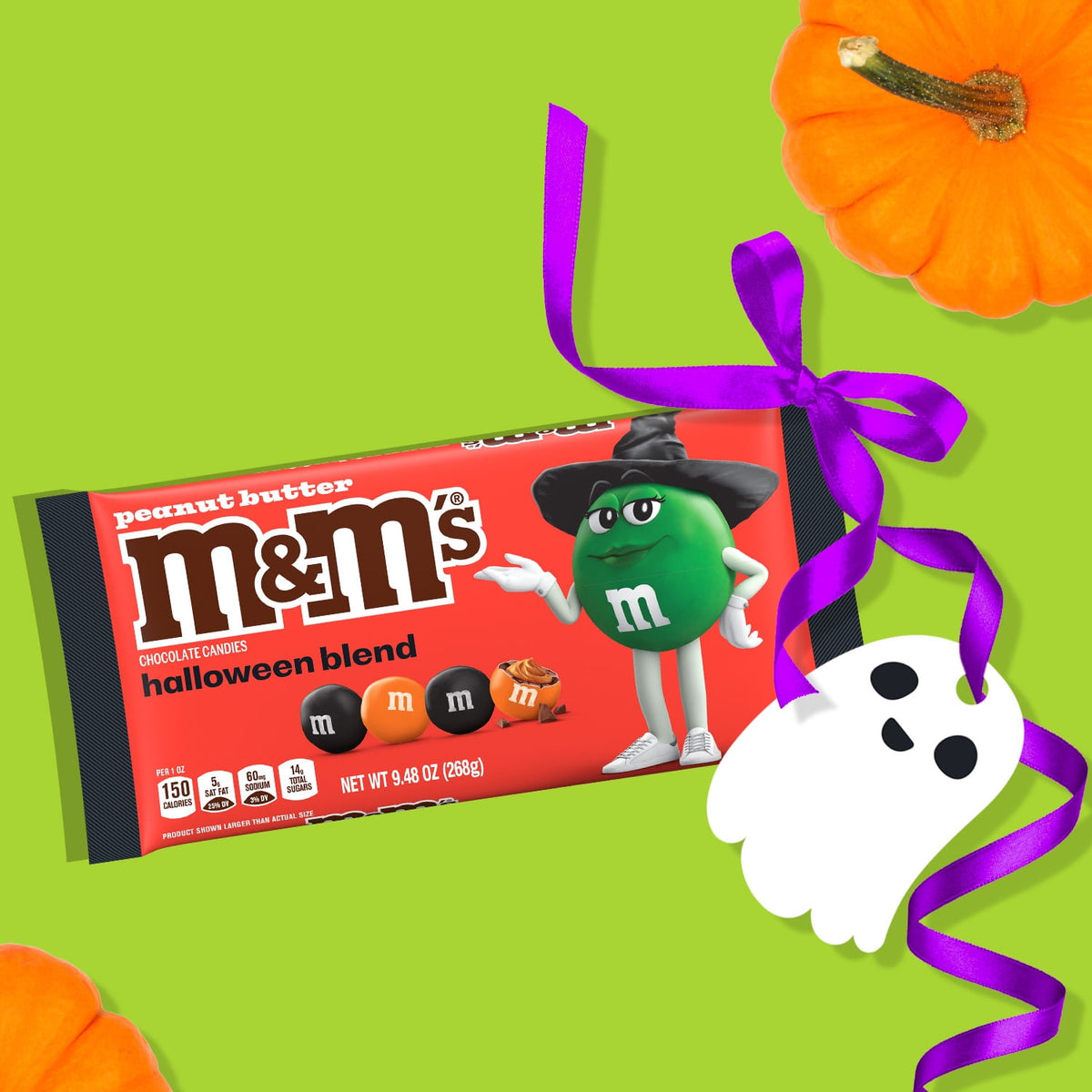 M&M's Peanut Butter Halloween Blend Milk Chocolate Halloween Candy Bag - 9.48 oz