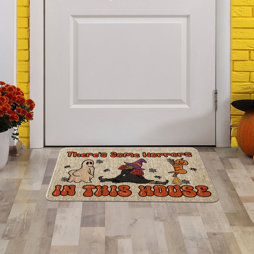JOGZMZ Halloween Floor Mat Home Entrance Thanksgiving Pumpkin Thick Foot Mat Crystal Velvet Floor Mat 16×24 in