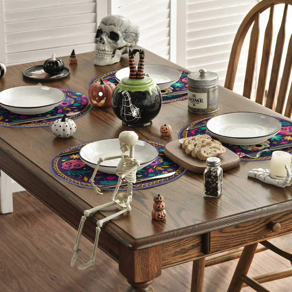 Sm:)e Halloween Table Runner Ghost Pumpkin 13x72 Inch, Halloween Party Kitchen Dining Indoor Outdoor Decorations,Orange