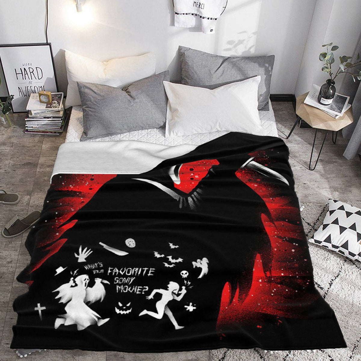Jbralid This is My Horror Movie Watching Blanket, Horror Movie Blanket, Halloween Blanket, Scary Movie Blanket, Horror Blanket Gifts for Halloween 40x50 in