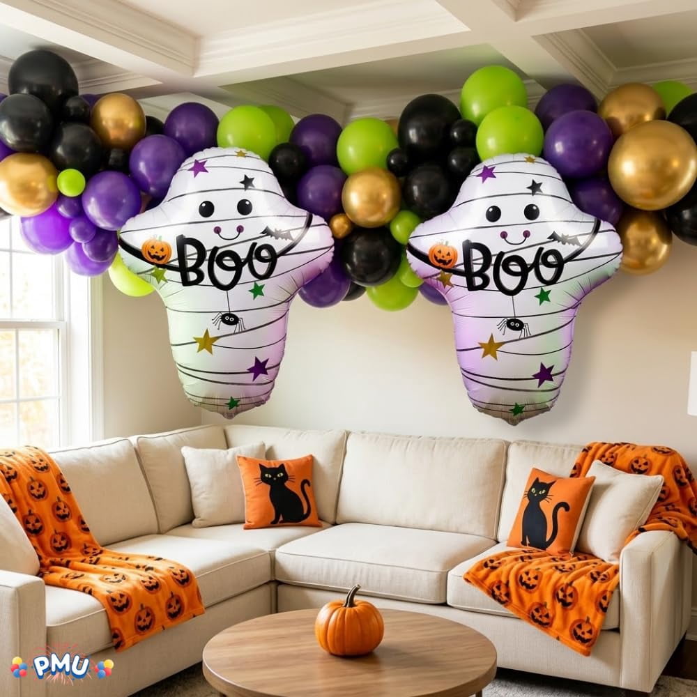 PMU Halloween Flying Ghost 24 Inch Mylar-Foil Balloon (10/pkg) Pkg/1