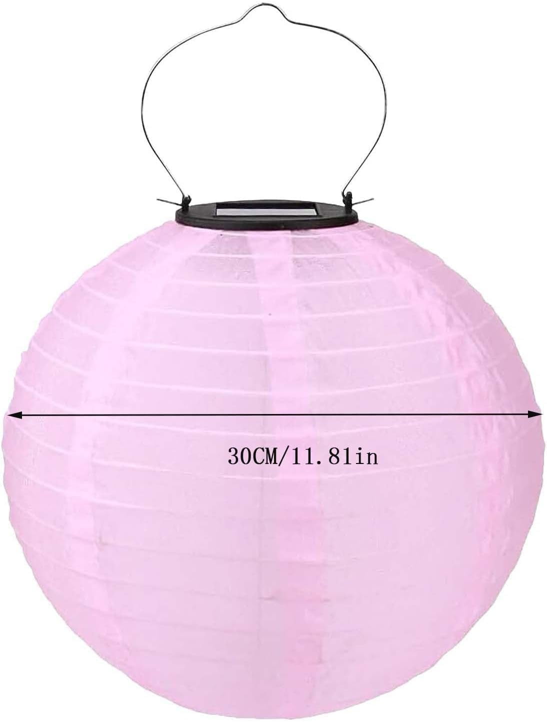 POPUQS White Solar Powered Outdoor Hanging Lanterns, Chinese Traditional 12 Inch