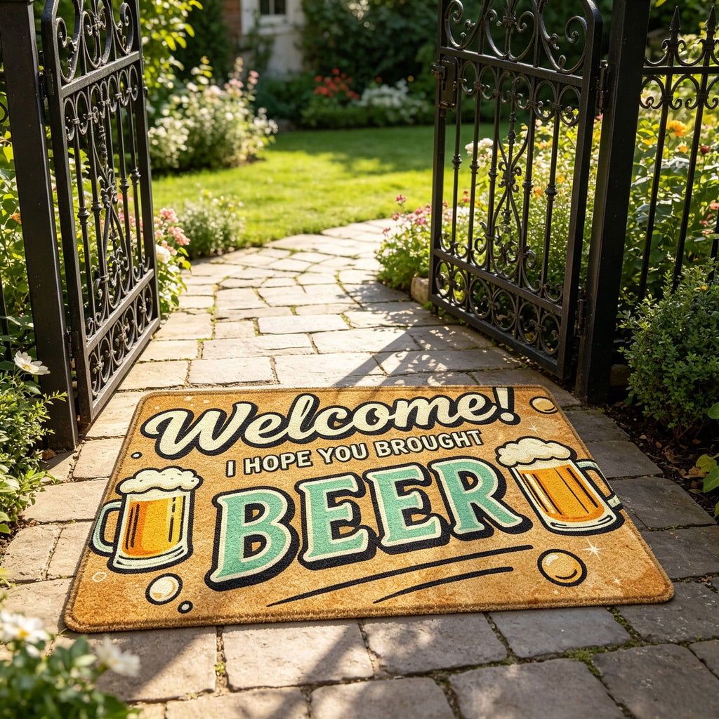 Front Door Mat Indoor Outdoor Entrance Rug, Semicircular Entrance Mat, Half Round Waterproo Non-Slip Durable Rubber Doormat for Garage, Patio, 29.5 inch