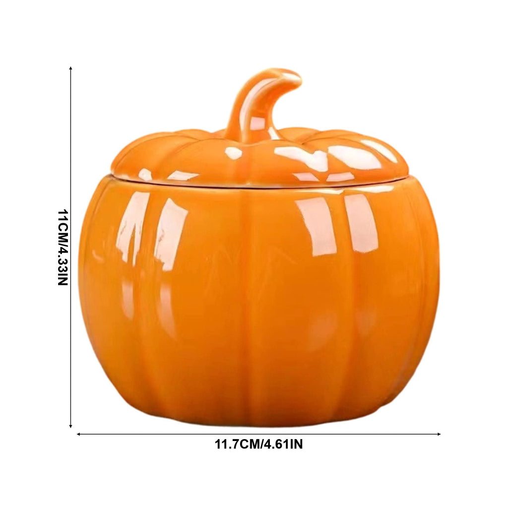 Diceymbol Halloween Pumpkin Snack Bowl Stand Collapsible Broomstick Candy Tray for Cupcakes & Desserts, Resin Serving Platter with Ceramic Pumpkin Bowls