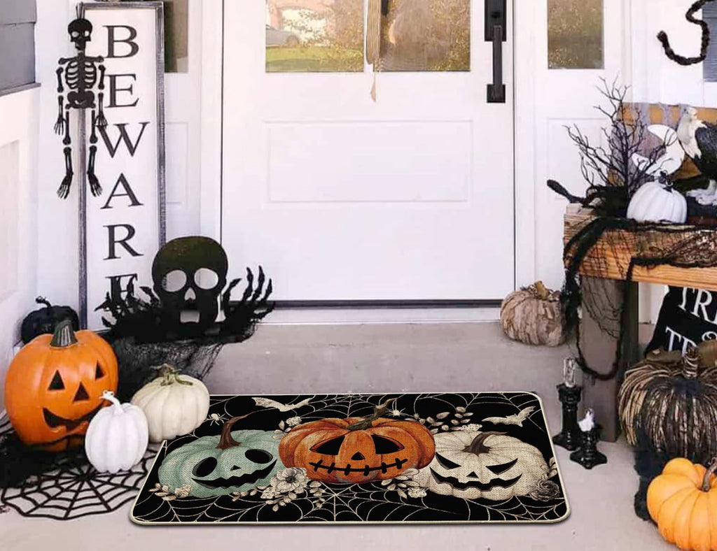 MYFLOCY Halloween Front Doormat 31x19 inch Indoor Outdoor Non Slip Floor Decoration ( Pumpkin Spooky )