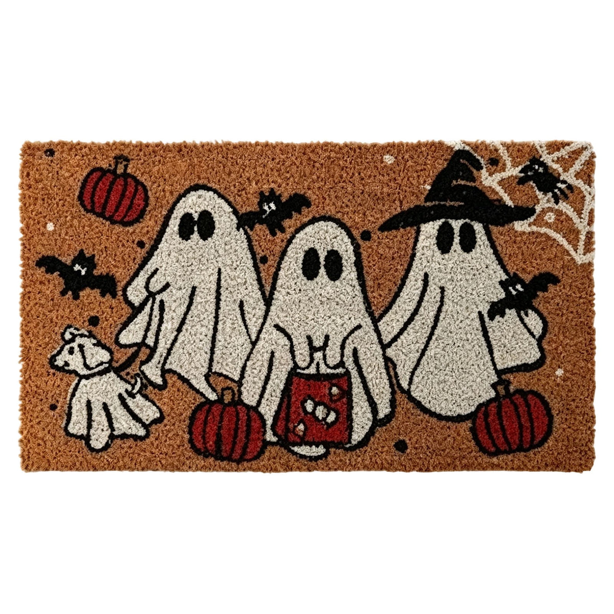 Halloween Doormat Vintage Retro Style Mat 23.6x15.7in Secure-Grip Absorbent Coir Look Entryway Rug for Front Porch Indoor Outdoor Decor by OVFUIZ