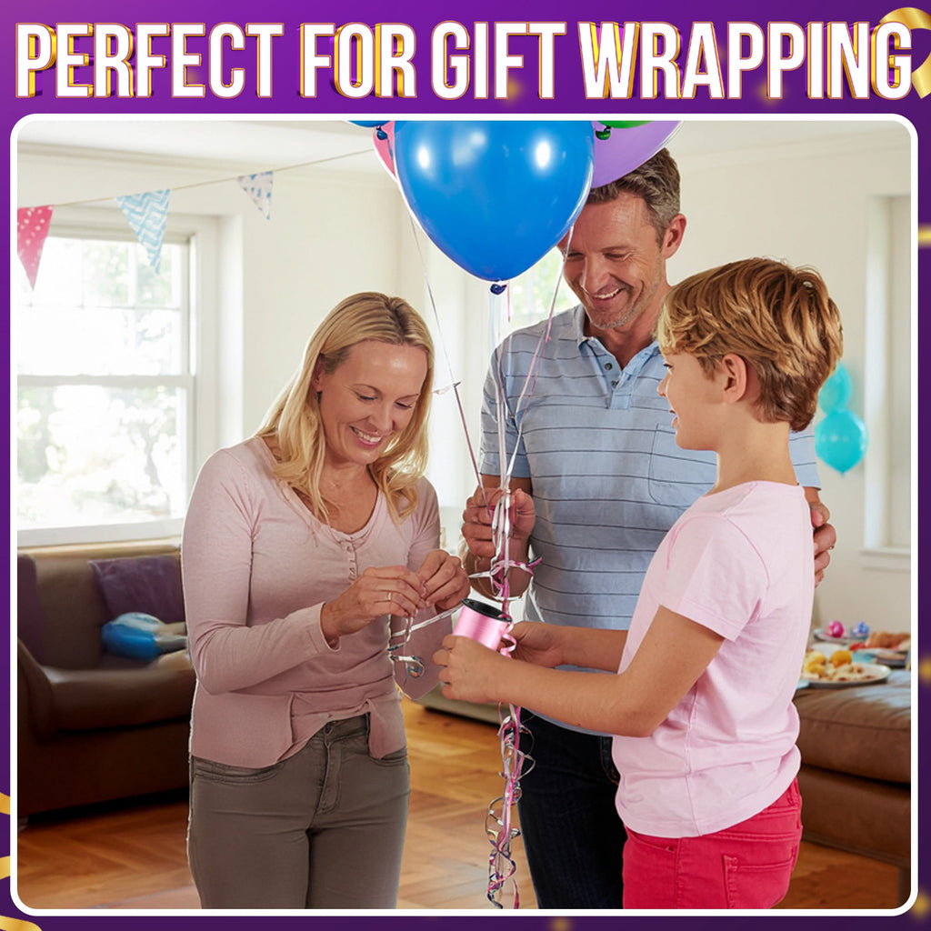 Bedwina Curling Ribbon Set, 12 Rolls, 3/16 in x 125 ft per Roll, Assorted Colors, Gift Wrapping & Balloon String for Crafts, Bows & Party Decorations