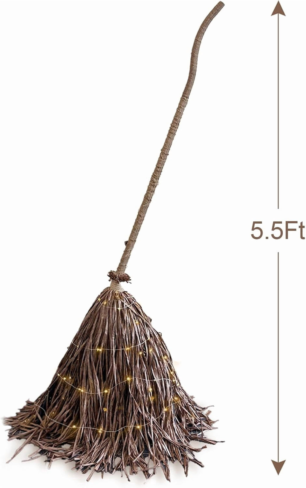 Halloween Decorations - Fall Decor for Home - 5.5 Ft Giant Light-Up Witches Broom - Rustic Farmhouse Decoration for Indoor Outdoor Front Door Porch