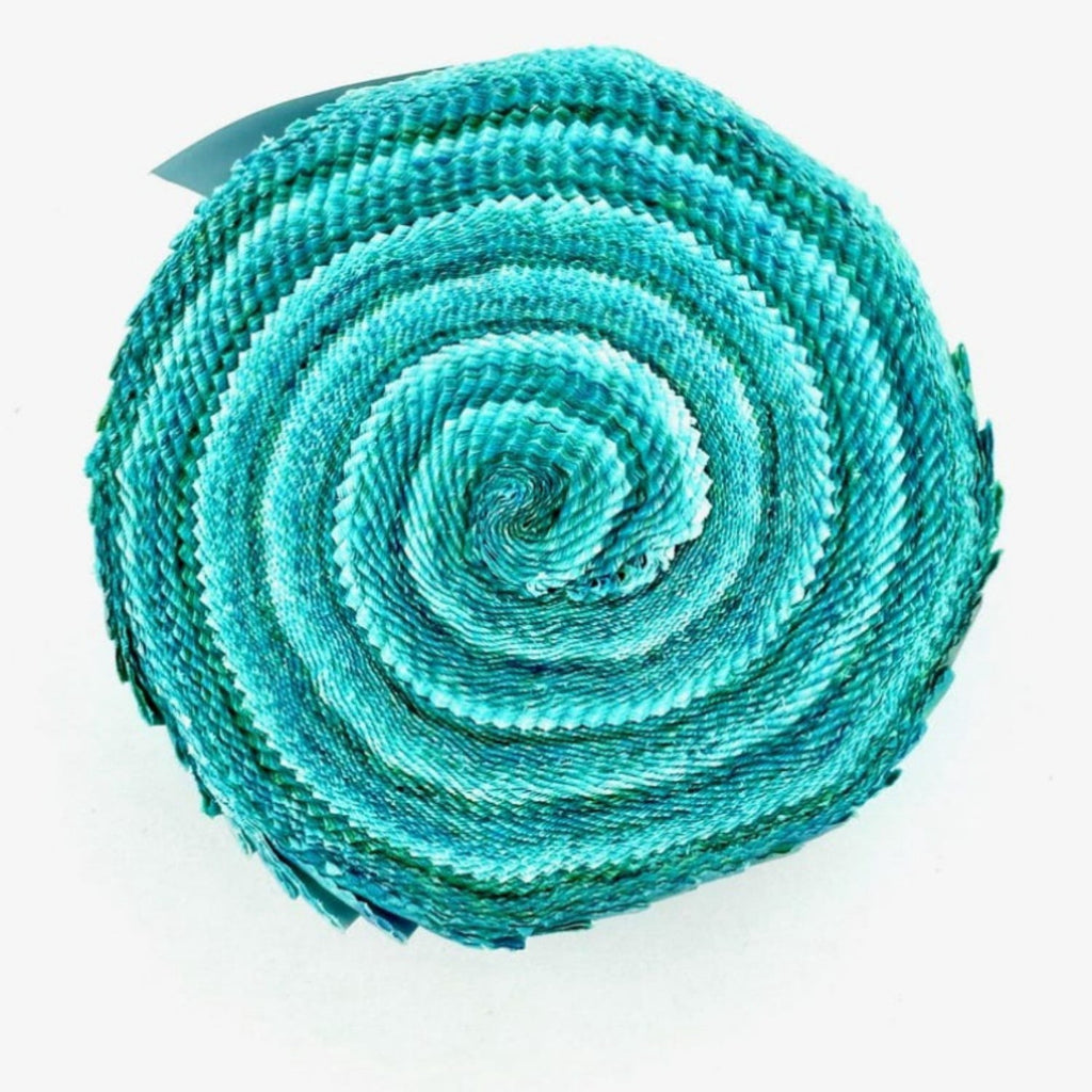 Heymaple 40Pcs Jelly Roll Fabric Strips for Quilting and Sewing, 2.6" x 20" Precut Fabric for DIY Crafting, Blue Green Lake