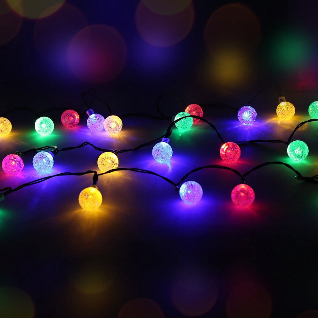 LINLIN Solar Crystal Ball String Lights,Waterproof LED Bubble Globe Solar Fairy Lights 8 Mode Ball String Lights for Bistro Garden Yard Home Party Wedding Christmas Decoration