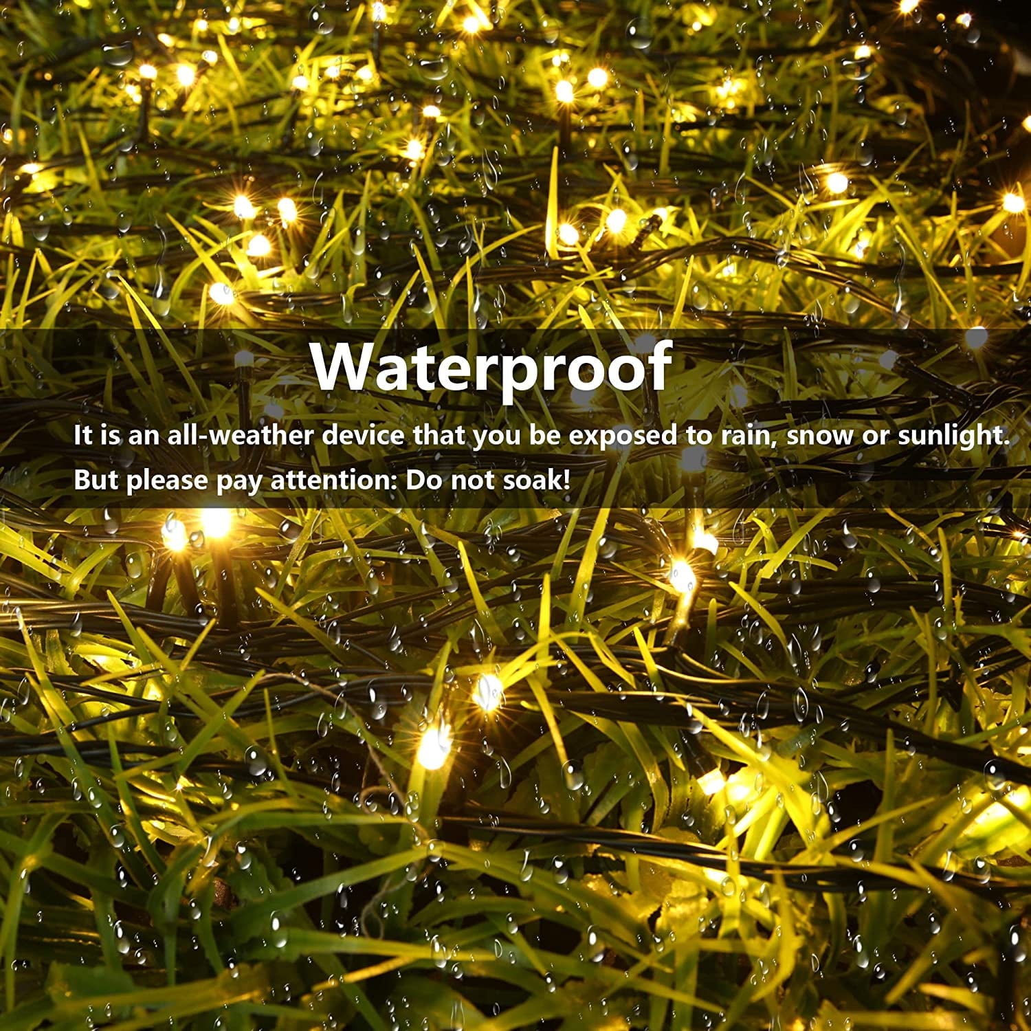 GooingTop Solar String Lights 52.3ft 160 LED Solar Tree Lights Outdoor Waterproof,Camping String Lights Yard Lights Christmas Lights with 8 Modes for Tree Wedding Holiday Party(Warm White)
