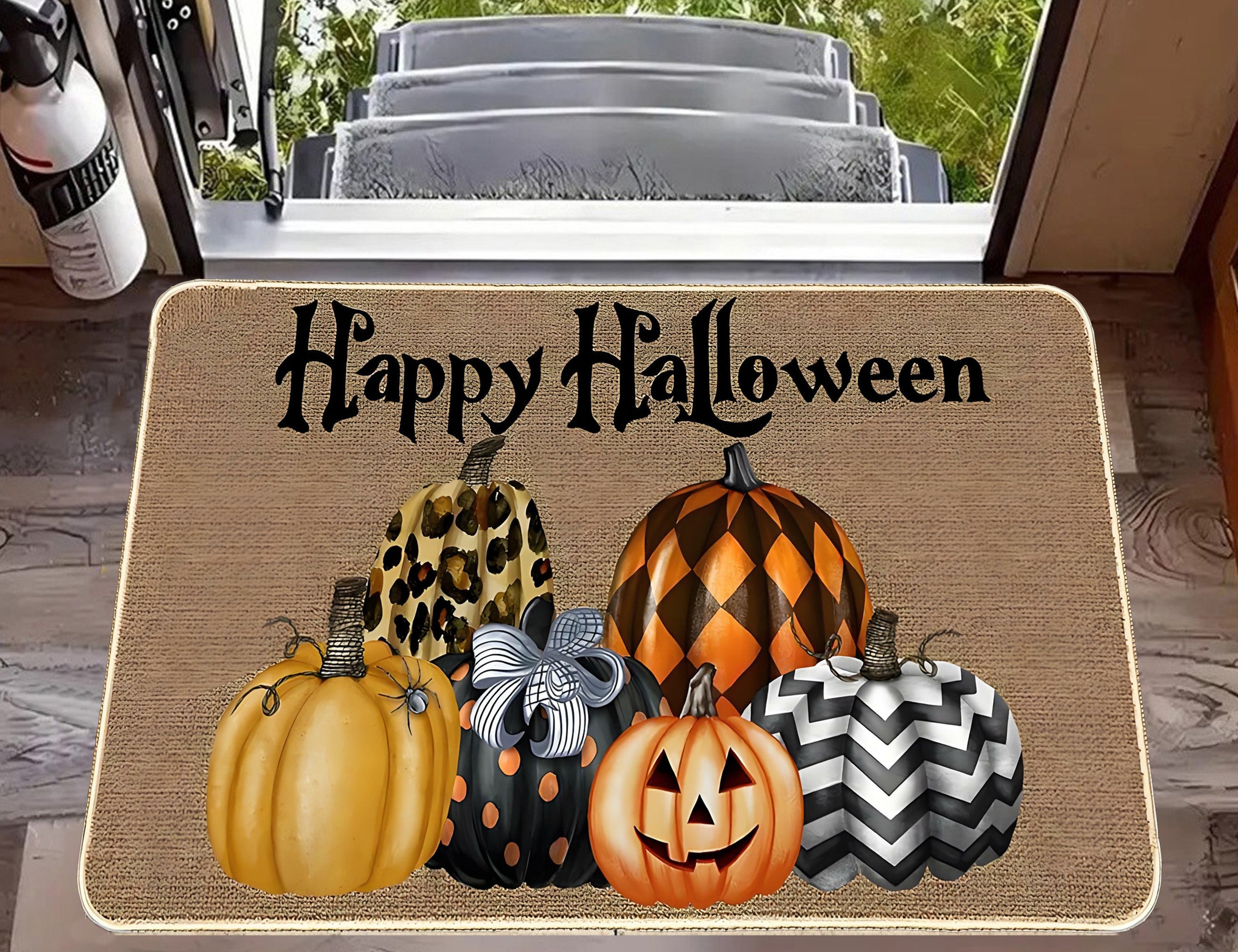 MYFLOCY Halloween Front Doormat 31x19 inch Indoor Outdoor Non Slip Floor Decoration ( Pumpkin Spooky )
