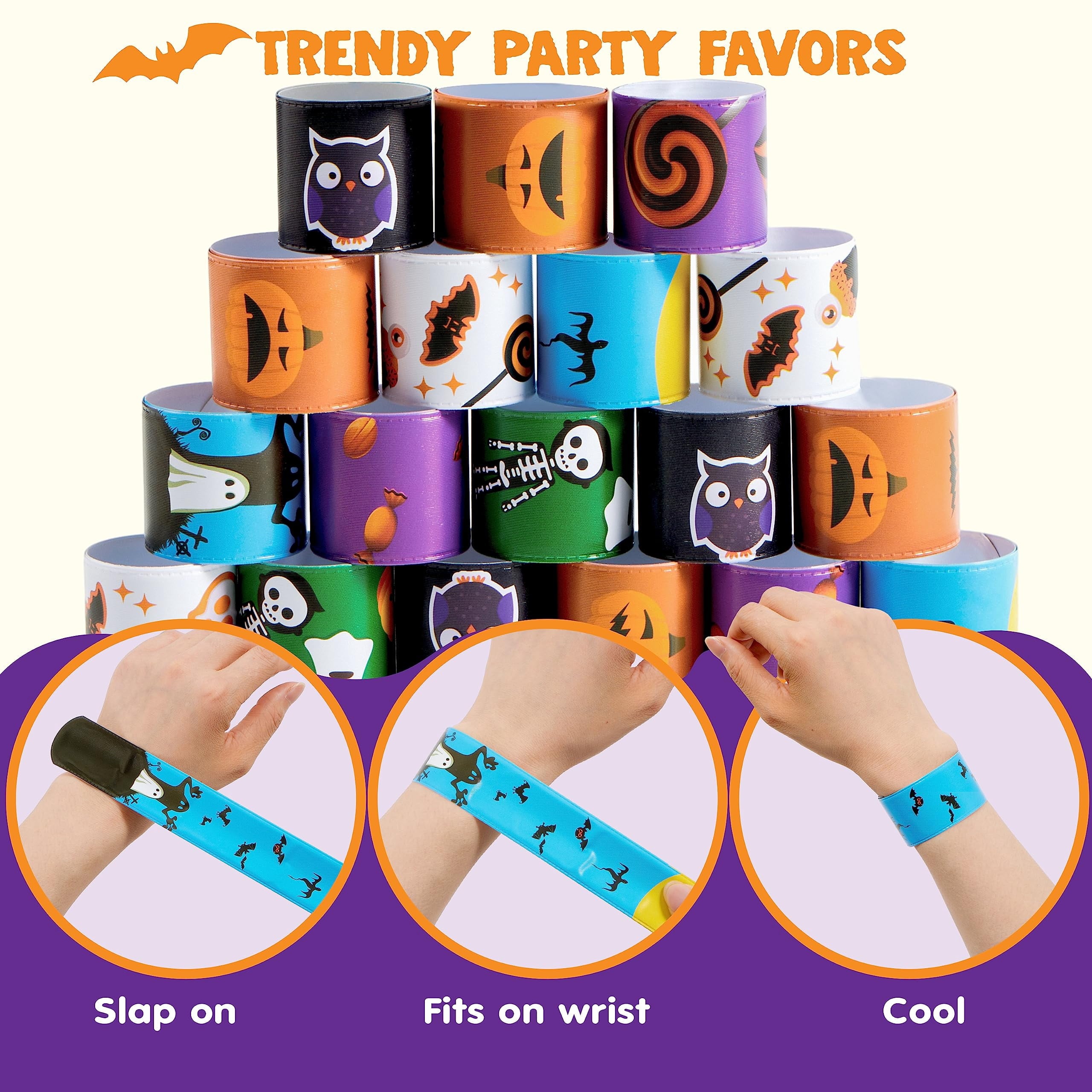 Joyfy 168 Pcs Halloween Stationery Party Favors,Halloween Gifts for Kids,Halloween Goodies Including Halloween Vampire Teeth,Spiders,Stamps,Stickers,Slap Bracelets