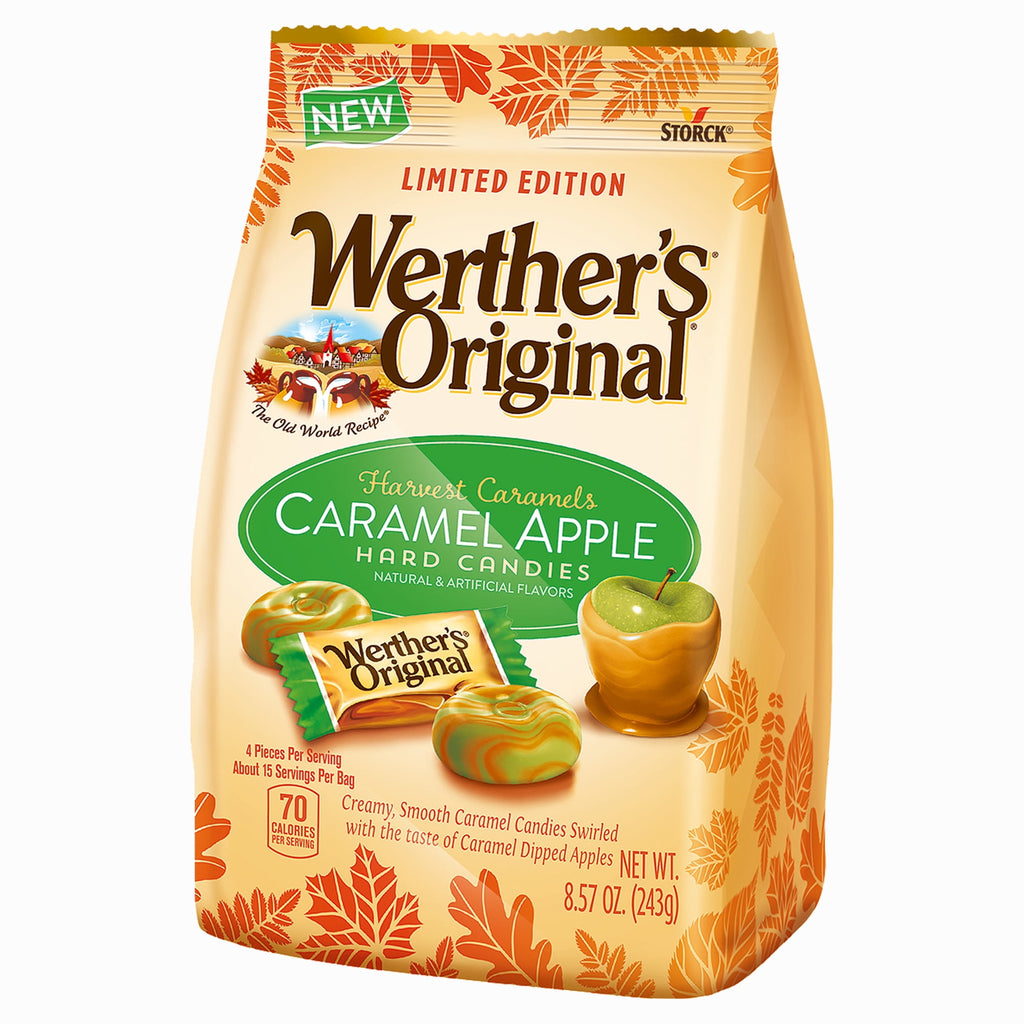 Werther's Original Individually Wrapped Caramel Apple Hard Candy, 8.57 oz Bag