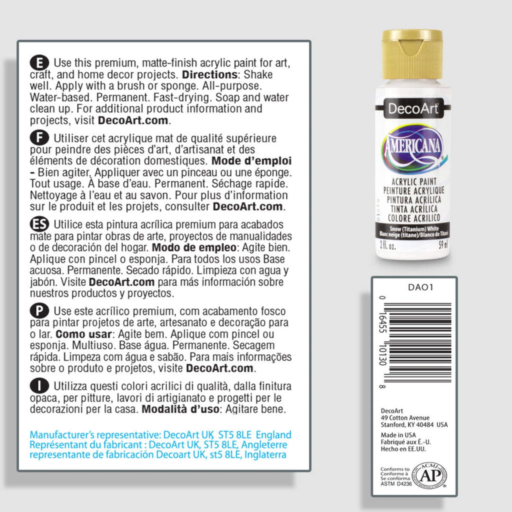 DecoArt Americana Acrylics Grey Color Family - 2oz Art & Craft Paints
