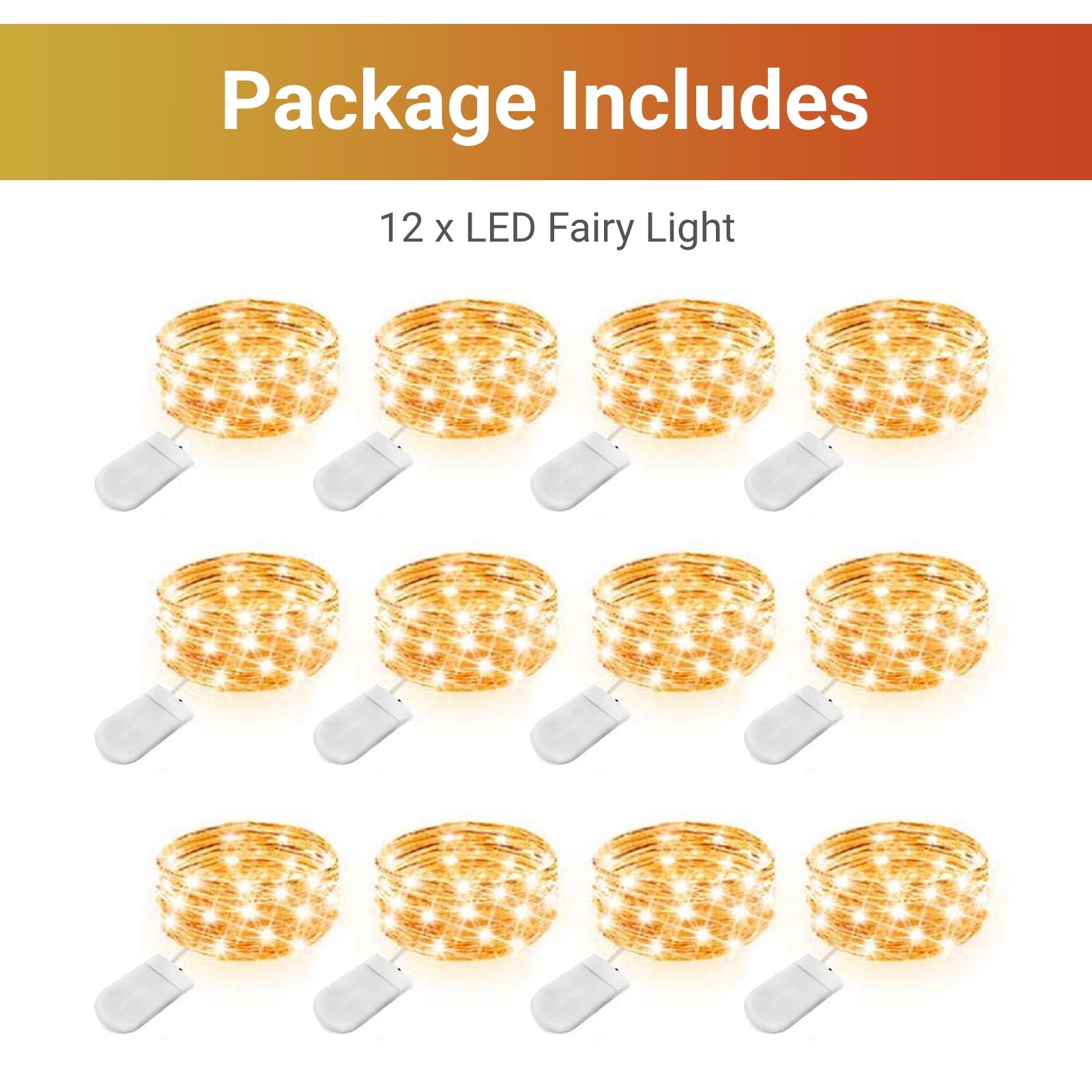 12pcs 6.6ft Fairy String Lights, EEEkit 20 LED Flexible Starry String Lights, Battery Powered Copper Wire Lights, LED Twinkle Firefly Lights for Indoor Outdoor DIY Wedding Party Decor, Warm White