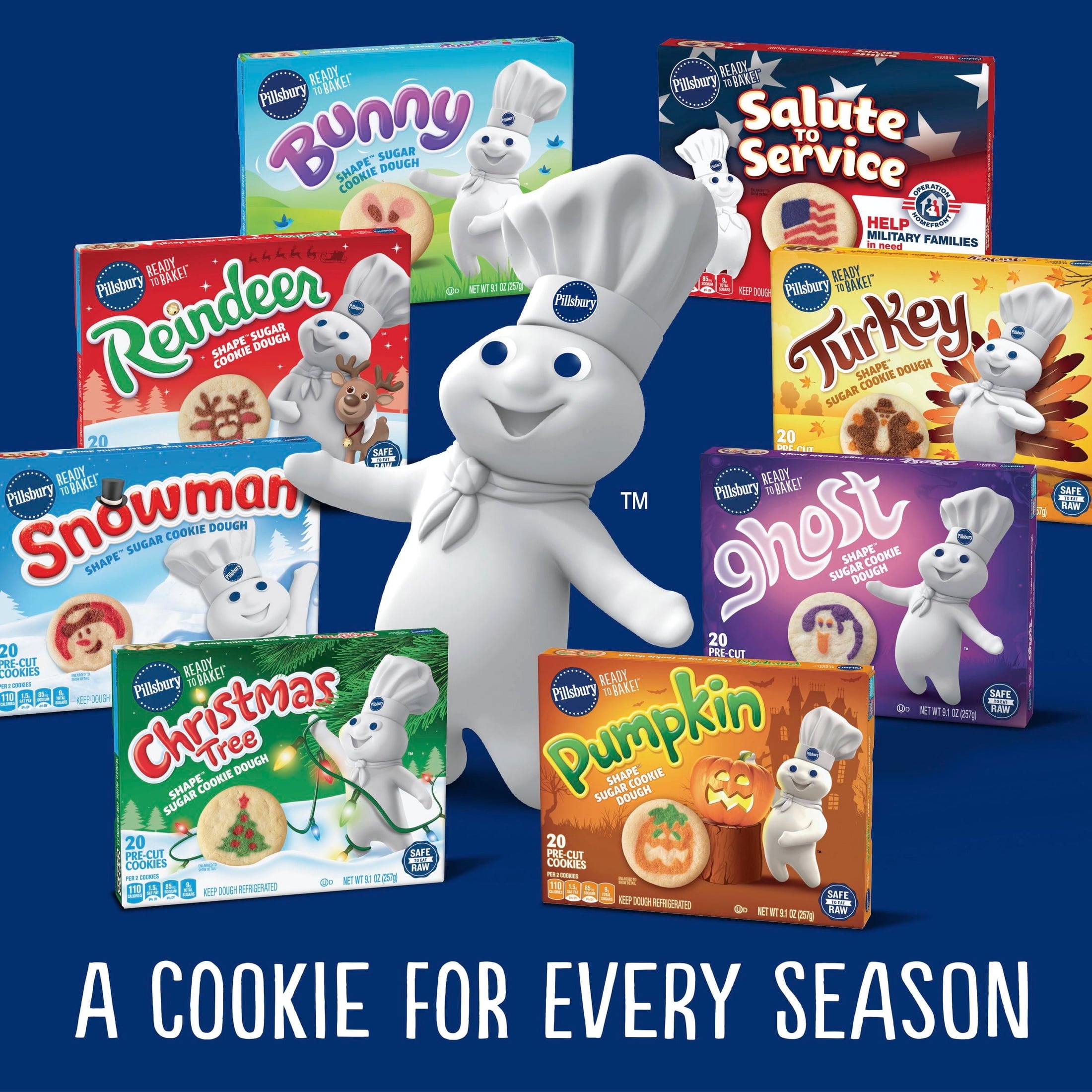 Pillsbury Ready to Bake! Pumpkin Shape Sugar Cookie Dough, 20 Cookies, 9.1 oz