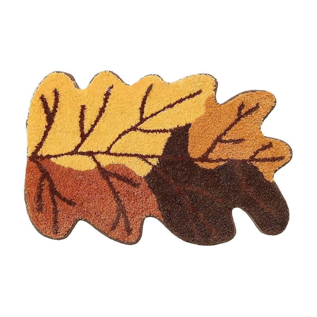 Fall Area Rug Maple Leaf Pumpkin Imitation Wool Mat 27.56x27.56in Polyester Skidproof & Soft for Living Room Bedroom Entryway Fall Doormat by MPOISVA