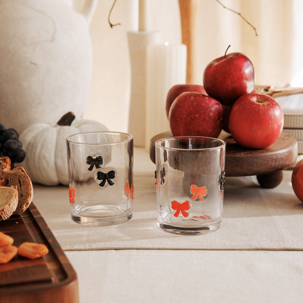 Thyme & Table 12 fl oz White Pumpkin Charm Glass Set, Pack of 2