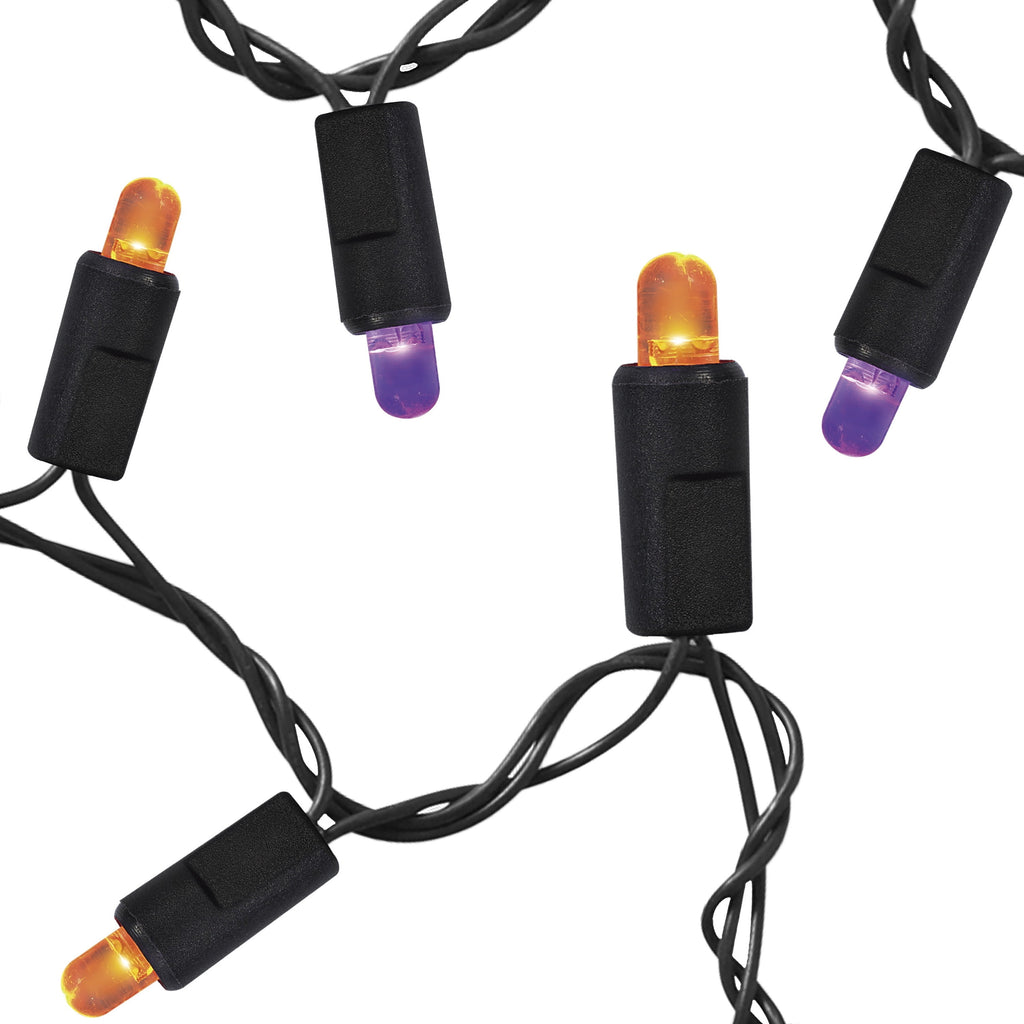 Indoor/Outdoor 100-Count LED Color Sync Dome String Lights, Purple and Orange, 19.5', Halloween by Way To Celebrate