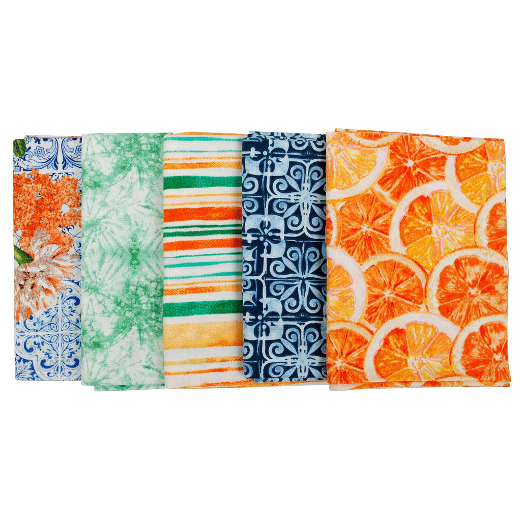 Create It 18" x 21" Cotton Floral Tiles Precut Sewing & Craft Fabric Bundle, Multicolor 5 Piece