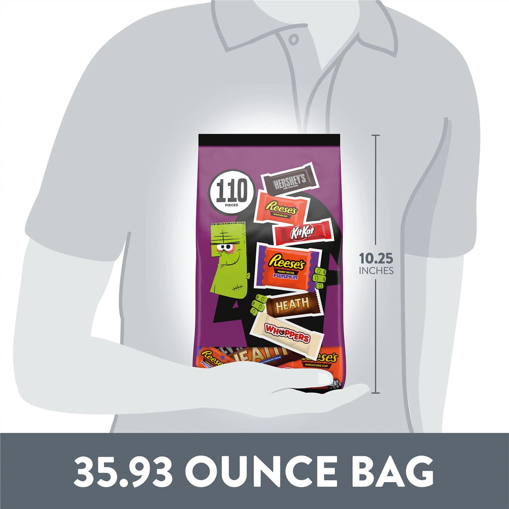 Hershey Assorted, Halloween Candy Bulk Variety Bag, 35.93 oz (110 Pieces)