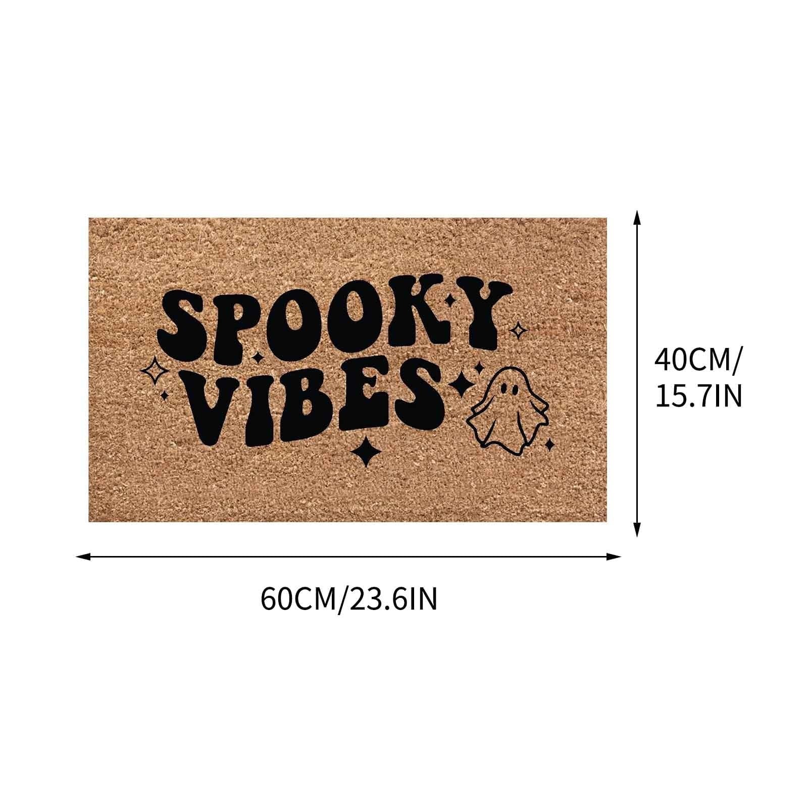 EWSFHUI Stay Spooky Doormat Halloween Welcome Indoor and Outdoor Mat Fall Entrance Artificial Coir Rug Spooky Skeleton Sign Gothic Home Decoration Warm House Gift,24"x16"