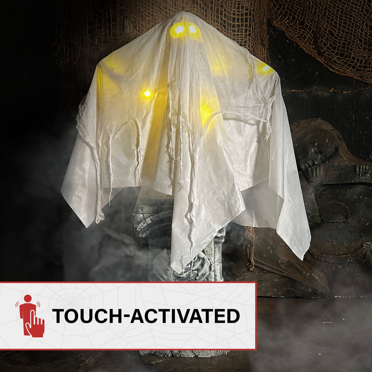 Haunted Hill Farm 4.7 ft Touch-Activated Animated Witch Cauldron Halloween Accessory, HHCAULDRON-1FLSA