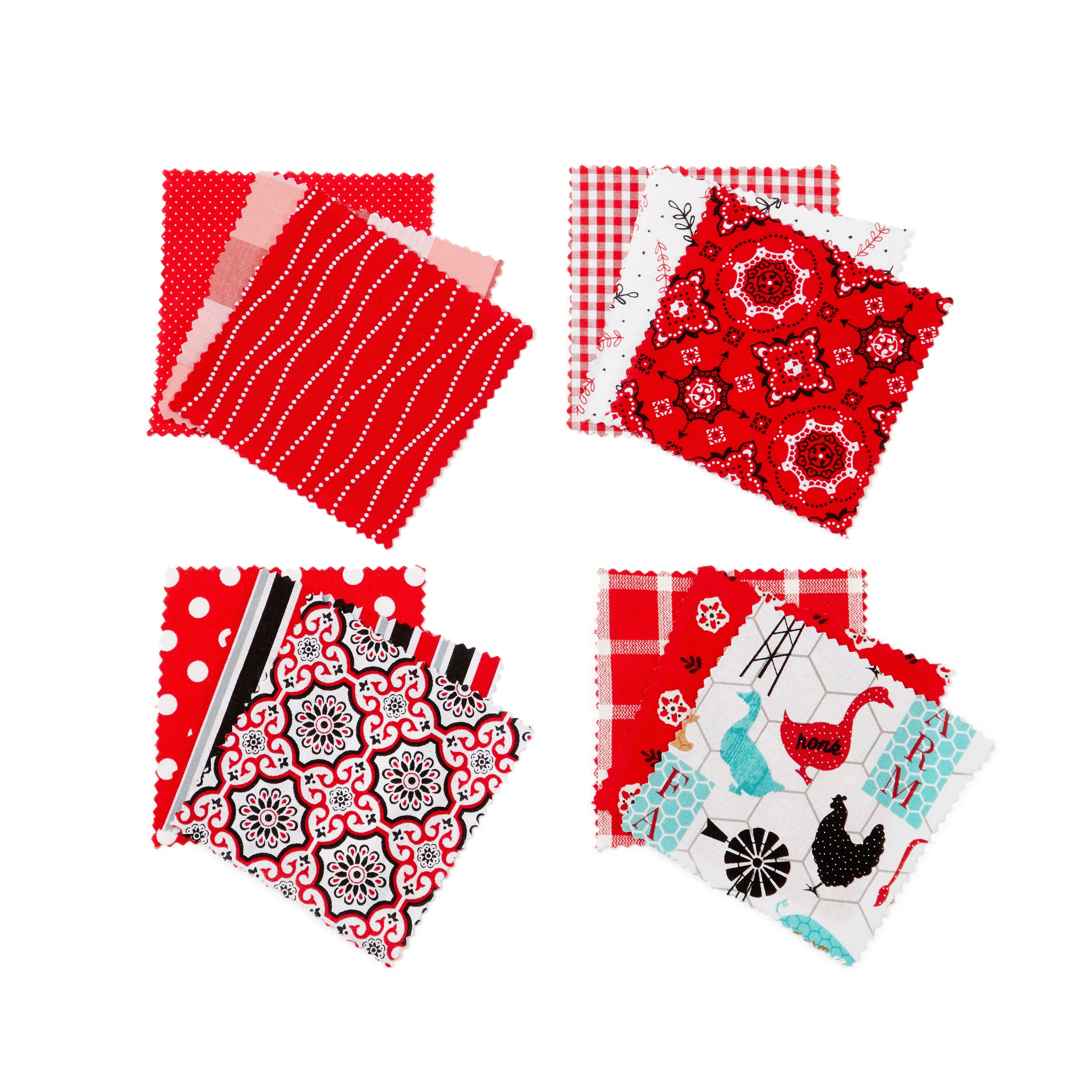 (2 pack) Shason Textile 2 Yard Cut Poly Cotton Print Fabric, Assorted Prints, 44" Wide for Crafts & Sewing