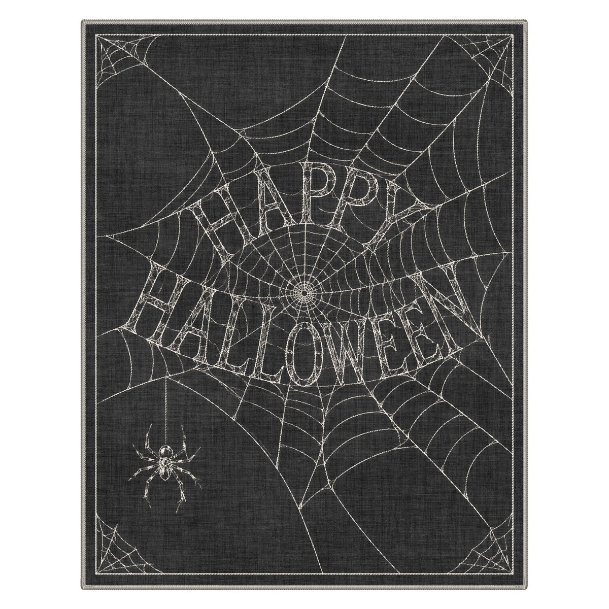 GENIMO 2'x7' Halloween Runner Rug, Washable Non Slip Soft Whimsical Skeleton Indoor Outdoor Hallway Runner for Porch Patio Kitchen Entryway, Charcoal Black