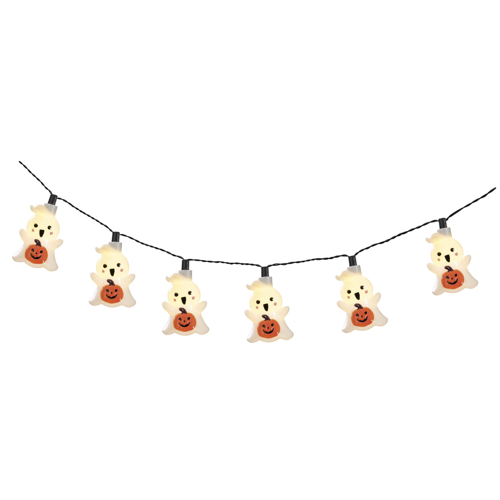 Indoor/Outdoor 10-Count LED Ghost String Lights, Warm White, 6.5', Halloween by Way To Celebrate