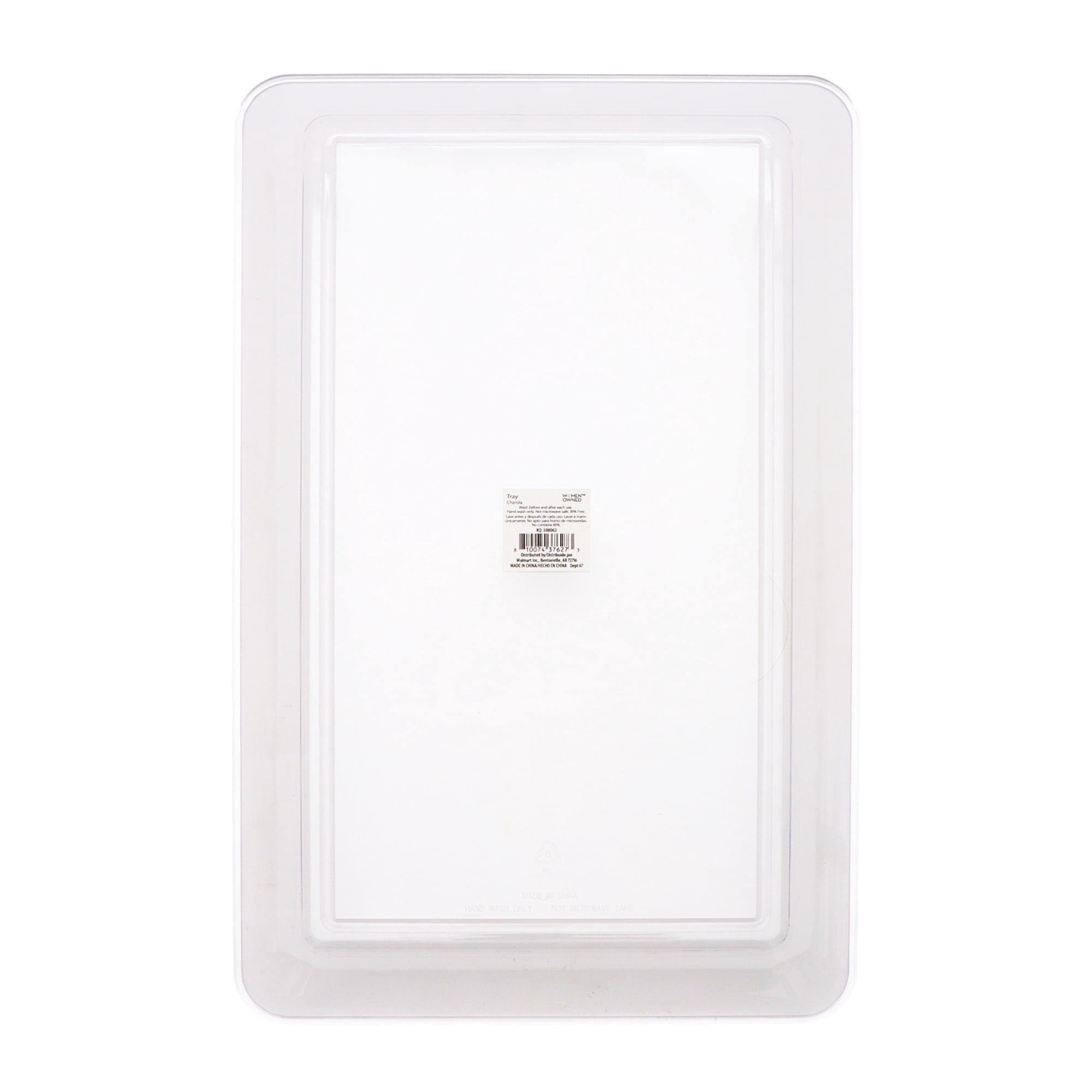 Way To Celebrate Clear Plastic Rectangular Food Tray, 18 in
