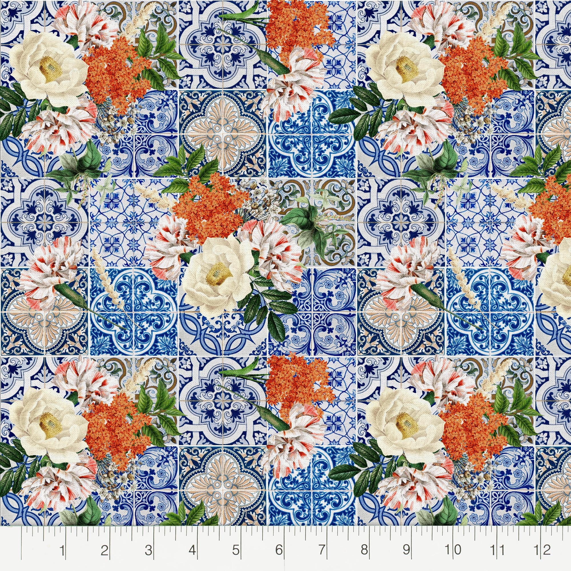 Create It 18" x 21" Cotton Floral Tiles Precut Sewing & Craft Fabric Bundle, Multicolor 5 Piece