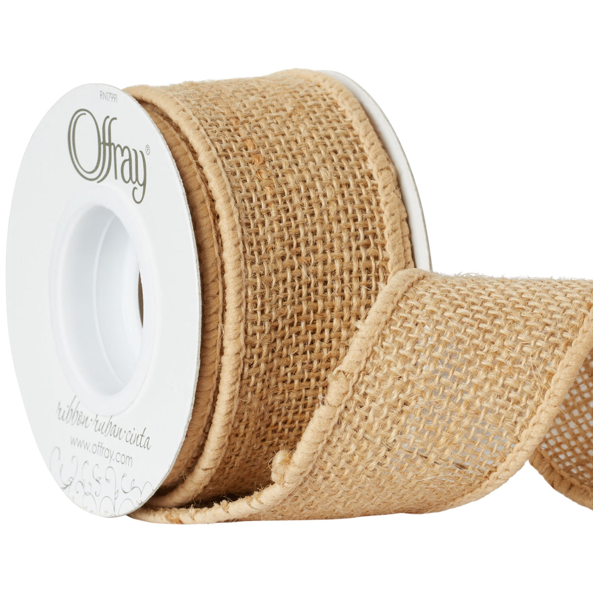 Offray Ribbon, Natural 2 1/2 inch Woven Burlap Ribbon for Crafts, Gifting, and Wedding, 9 feet, 1 Each
