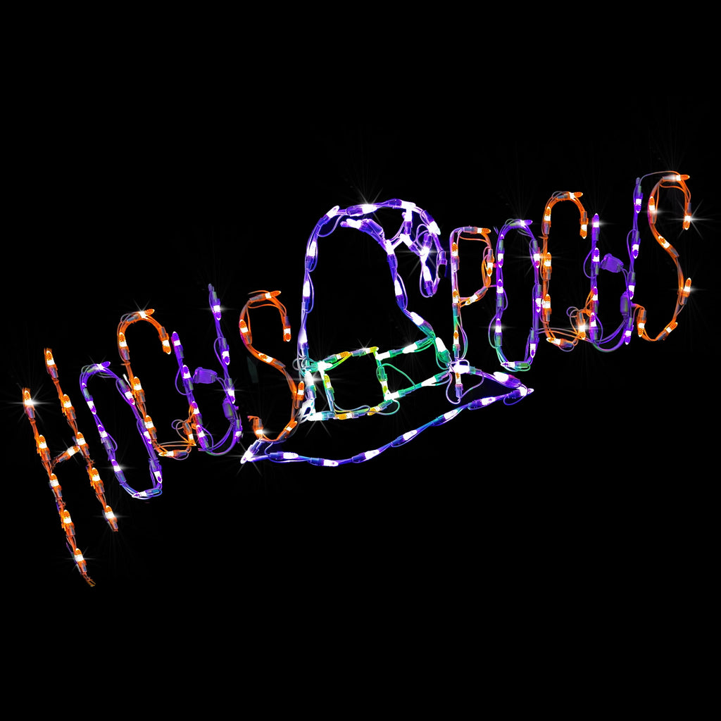 Commercial Grade Halloween LED Wire Framed Hocus Pocus Witches Hat Decoration